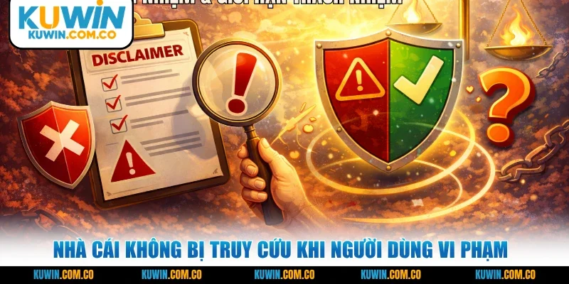 Nhà cái không bị truy cứu khi người dùng vi phạm